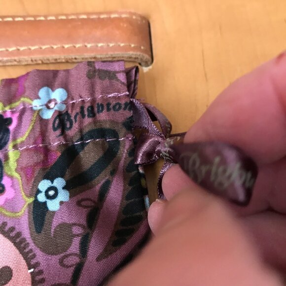 Brighton Purple w/Paisley Jewelry Pouch w/Purple Logo Ribbon Drawstring - Picture 2 of 7